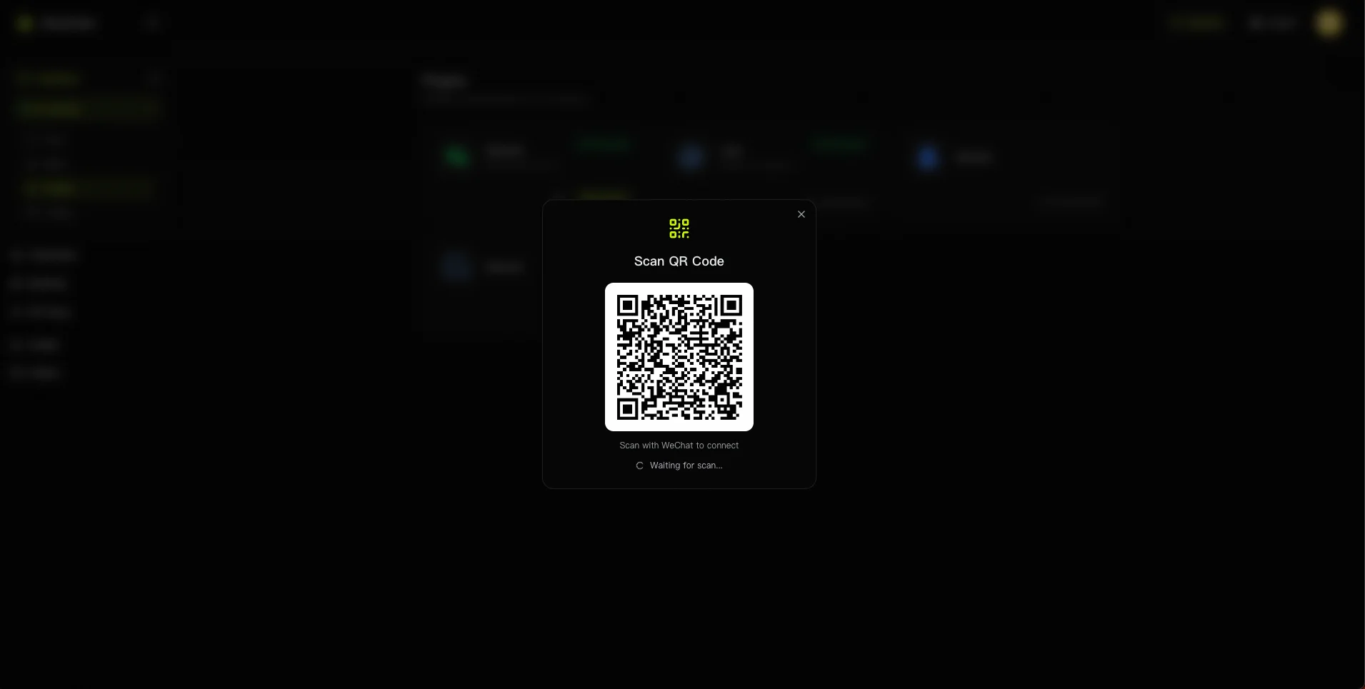 QR code login popup — English